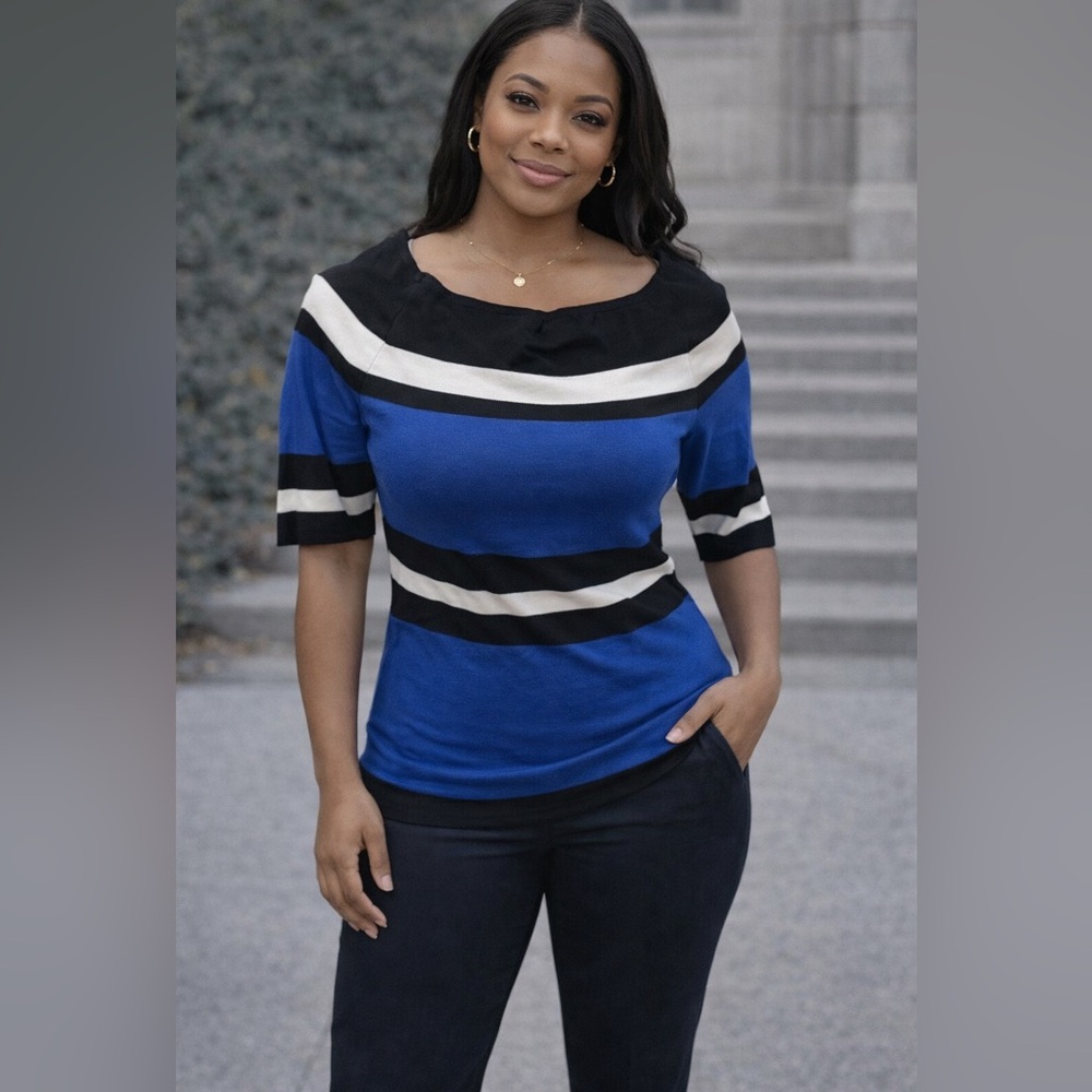 NWT INC Striped Boatneck Sweater